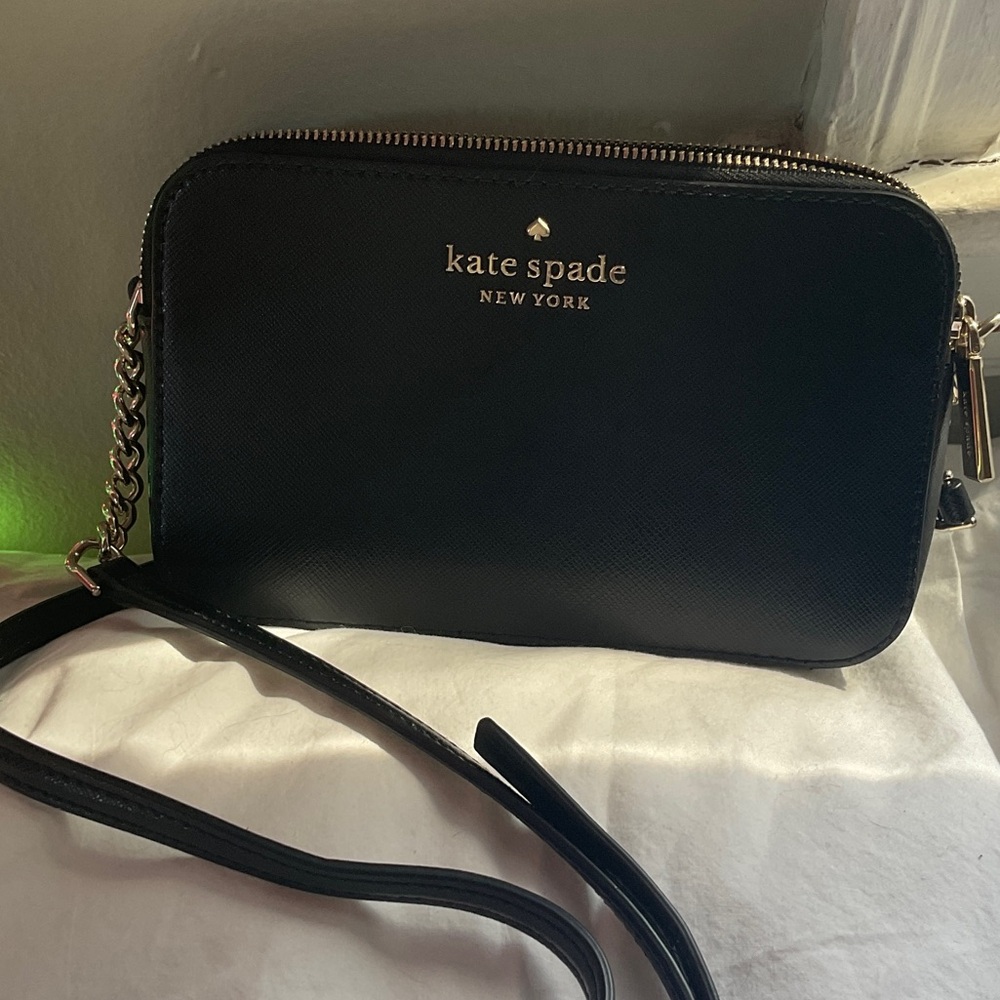 KATE SPADE DOUBLE ZIP CROSSBODY PURSE BLACK